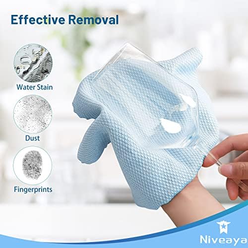 Niveaya 12 Pack Reusable Fish Scale Cloth, Microfiber Glass Cleaning Cloth - Image 5