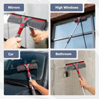 DSV Standard 2-in-1 Window Cleaning Squeegee Kit with 60’’ Extension Pole, Rotatable Bendable Head, Microfiber & Chenille Pads, Window Cleaner Tool for Indoor/Outdoor, High Windows, Shower and Car - Image 6