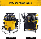 DEWALT 9 Gallon Wet/Dry VAC, Heavy-Duty Shop Vacuum with Attachments, 5 Peak HP, with Blower Function, DXV09PA - Image 6