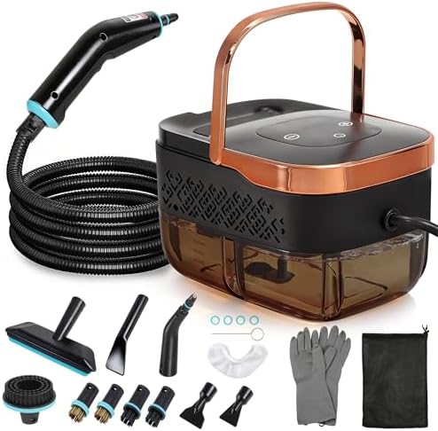 BEAMNOVA 1.25L Steam Cleaner, Handheld Pressurized Car Steamer, Rose Gold by BEAMNOVA