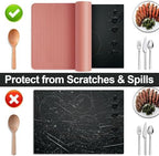 Stove Top Cover for Electric Stove- Range Covers for Electric Stove,Silicone XXL Dish Drying Mat, Glass Cooktop Covers, Flat RV Range top Mats (Rosy, 28"x20") - Image 4