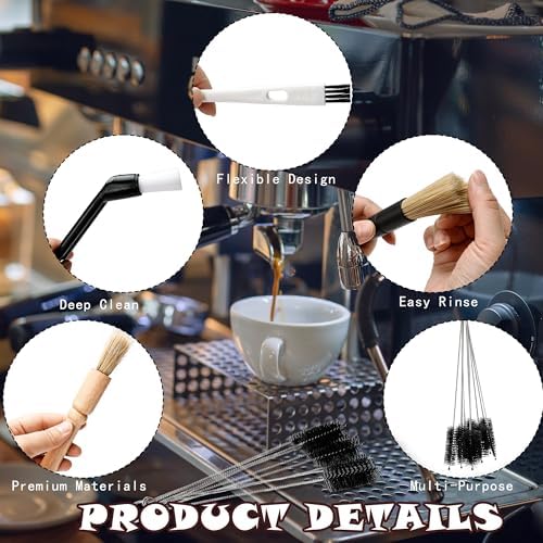 20 Pcs Coffee Machine Cleaning Brush Set Coffee Grinder Brush Espresso Machine Cleaning Barista Home Kitchen Bean Grain Scrub Tool Accessories - Image 3