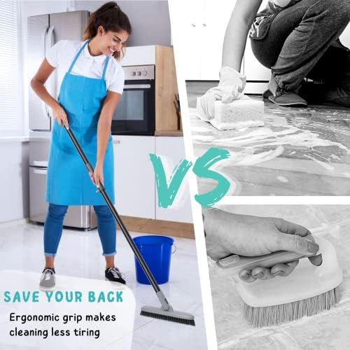 Grout Brush with Long Handle, 49'' Tile Cleaner Tool for Shower, Floors Scrubber for Bathroom Cleaning - Image 2