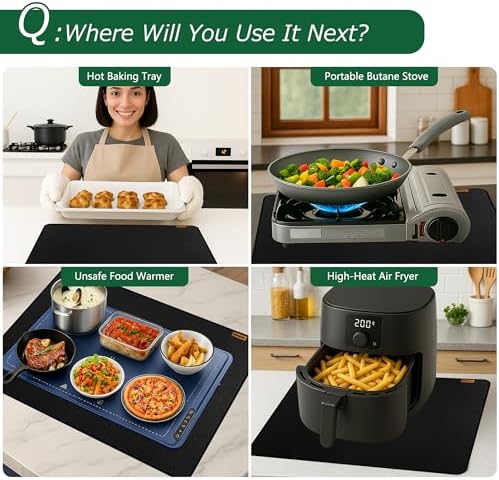 Fireproof Stove Top Covers for Electric Stove, Waterproof & Heat Resistant Mat for Glass Top, Stovetop Protector, Anti-Scratch, 30x21 Black - Image 5