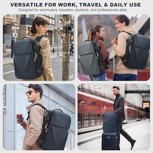POSO Vacuum Backpack Travel, 60L Expandable Vacuum Seal Backpack with Pump & Laptop Compartment (Fits 17") - Image 2