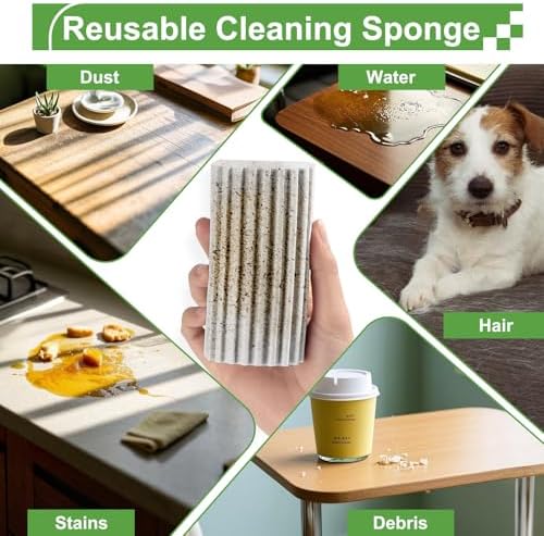 Jeymei Damp Clean Duster Sponge,4Pcs Dust Sponge for Cleaning,Multicolored - Image 4