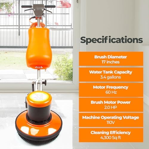 SM420AC 17" Floor Buffer Scrubber, 2 HP, 175 RPM - Image 6