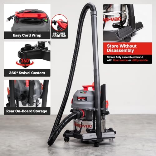 Shop-Vac 5 Gallon Ultra Quiet Shop Vacuum Wet and Dry, 4.5 Peak HP, 5430542 - Image 7
