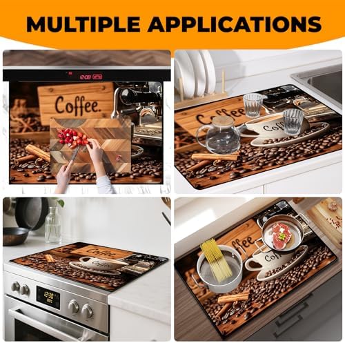 Heat-resistant Stove Top Cover - 28.5" X 20.5" Cooktop Protector Covers, Scratch-resistant Washable Pad Kitchen Countertop Mat (Coffee, 28.5" x 20.5") - Image 7