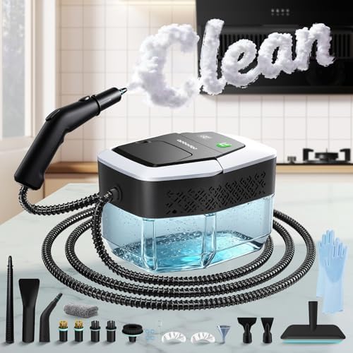 Steam Cleaner for Home(True High Temperature257℉),3-Levels Adjustable Hand held Steamer for Cleaning,1.9 Quart Steam Cleaner for Car,2500W Handheld Steam Cleaner Grease,Dirt,Tile Furniture by opbodqo