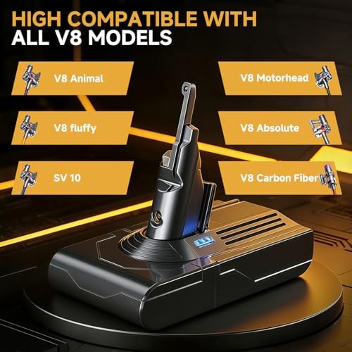 Upgraded Battery Replacement Compatible with Dyson V8/SV10 (21.6V, 8000mAh) - Image 2