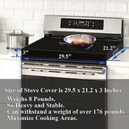 Stainless Steel Gas Stove Top Cover, Noodle Board Cooktop Cover, Kitchen Organizer for Gas and Electric Stove Range Expanding Kitchen Space, Large Size 30"x 22"x3", Black - Image 3