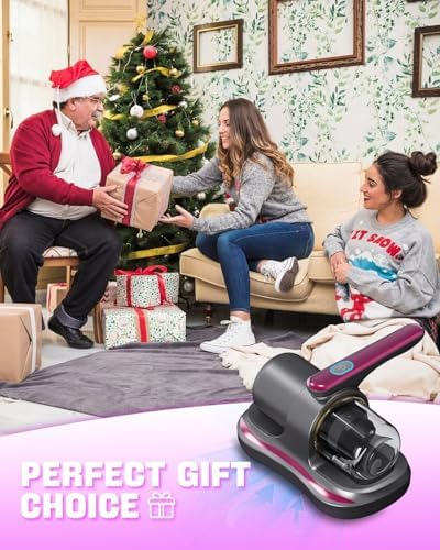 Cordless Mattress Vacuum Cleaner with UV Light Handheld Bed Vacuum with Ultrasonic & Heating Tech, 2 HEPA Filters, Strong Suction for Mattress, Sofa, Carpets, Pet Hair (Red) - Image 6