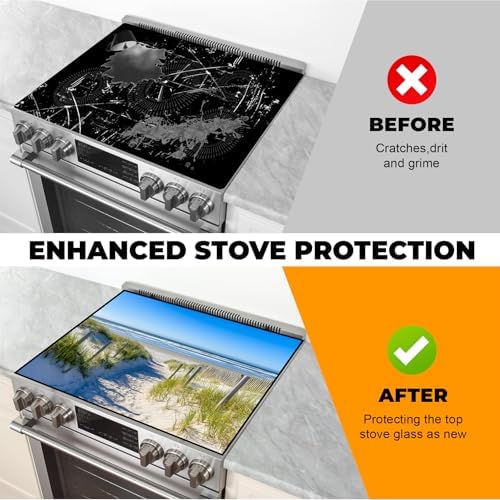 Heat-resistant Stove Top Cover - 28.5" X 20.5" Cooktop Protector Covers, Scratch-resistant Washable Pad Kitchen Countertop Mat (Ocean, 30" x 21") - Image 5