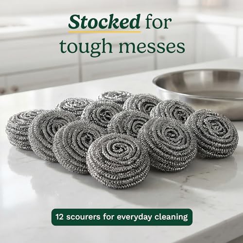 Cuisinart Stainless Steel Wool Scrubber, 12-Pack, Heavy Duty - Image 6
