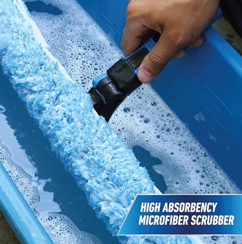 Unger Professional Connect and Clean 18” Proflex 2-in-1 Squeegee and Scrubber, High Access Window Cleaning Tool with Pivoting Head, Commercial and Residential Use, Reusable Microfiber Sleeve - Image 6