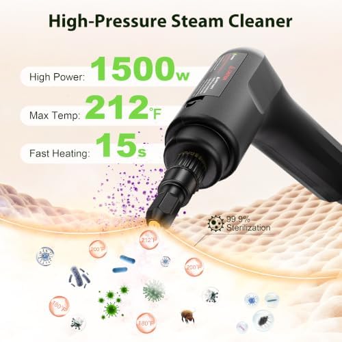 Steam Cleaner for Home Cleaning: 3-Level Control Portable Handheld Steamer - Image 6