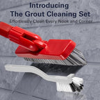 Foxtrot Living Grout Brush with Long Handle and Scrubber, Telescopic - Image 2