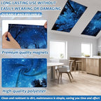 8 Pack Fluorescent Light Covers with 80 Magnets Decorative for Classroom Ceiling Light 4 x 2 Feet Magnetic Cover Filter Easy Install for Office School Home Hospital Drop Ceiling Supplies(Night Forest) - Image 3