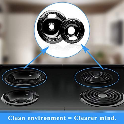 Black Stove Drip Pans for Whirlpool Amana Set of 4-3 6 in 1 8 inch - Image 7
