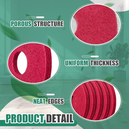 Teenyyou 10 Pcs 12" Cleaning Orbiter Pads Commercial Floor Buffer Pads Hardwood Floor Maintenance Scrubber Polisher Cleaning and Stripping for Orbiter Machine (Red) - Image 4