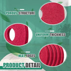 Teenyyou 10 Pcs 12" Cleaning Orbiter Pads Commercial Floor Buffer Pads Hardwood Floor Maintenance Scrubber Polisher Cleaning and Stripping for Orbiter Machine (Red) - Image 4
