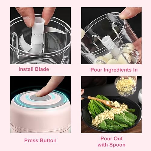 Electric Garlic Mincer, 250ML Small Onion Chopper USB - Image 6
