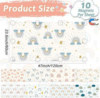 8 Pcs Fluorescent Light Covers with 80 Magnets Decorative for Classroom Ceiling Light 4x2 Feet Magnetic Light Covers Filter Easy Install for Office Hospitals & Home Drop Ceiling Supplies(Boho Rainbow) - Image 2