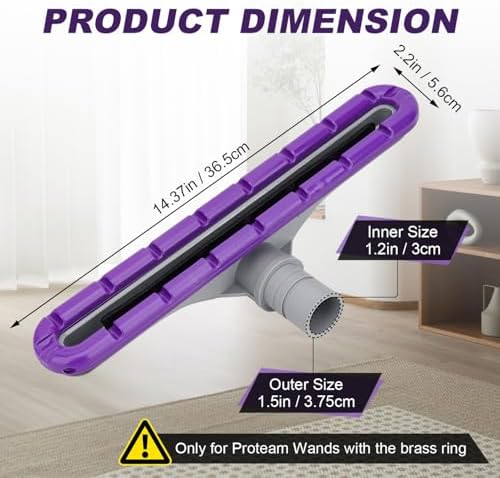 101446 EZ Glide Floor Tool for ProTeam Backpack Vacuums 10 QT & 6 QT and Hoover Commercial C2401 - 1.5″ Nut-Coupling Wand Fit — Multi-Surface Nylon Brush Head for Hard Floor & Low-Pile Carpe,14″ - Image 2