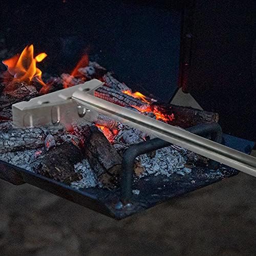 Heavy Duty Charcoal Grill Rake Ash Tool Accessories With Rubber Handle, Kettle Grill Pizza Oven Ash Rake - 32 Inch - Image 7