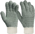 MIG4U Microfiber Gloves - Dusting Gloves for House Cleaning - Washable Blind Cleaner Duster Tool (Gray,S/M) by MIG4U