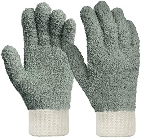 MIG4U Microfiber Gloves - Dusting Gloves for House Cleaning - Washable Blind Cleaner Duster Tool (Gray,S/M) by MIG4U
