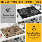 NYZE 28" x 20" Glass Stove Top Protector Mat Anti-Scratch Electric Stovetop Cover, Cute Paw Print Kitchen Dish Drying Mat & Extra Countertop Extension - Image 5