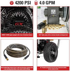 Simpson 4200 PSI Gas Pressure Washer, 4.0 GPM Commercial Power Washer, Honda Engine, 50' Hose, Aluminum Water Blaster Series, 49-State Compliant (ALWB60827) - Image 2