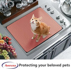 Stove Top Cover for Electric Stove- Range Covers for Electric Stove,Silicone XXL Dish Drying Mat, Glass Cooktop Covers, Flat RV Range top Mats (Rosy, 28"x20") - Image 6
