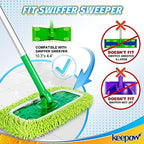 KEEPOW Reusable Microfiber Mop Pads Compatible with Swiffer Sweeper, 2 Pack - Image 2
