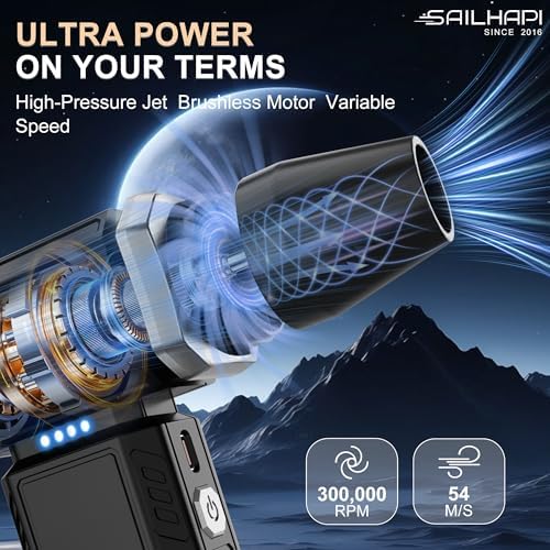 Powerful Air Duster, Rechargeable Blower, Turbo Fan, Barber Gifts - Image 2