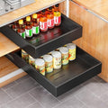 Kitstorack 2Pack Pull out Cabinet Organizer, 21" Deep, Heavy Duty Full-extension Slide out Drawers for Kitchen Cabinet, Roll out Shelf Storage with Nano Adhesive for Pots, Bathroom, Pantry,Home,Black by Kitstorack