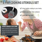 E-far Silicone Cooking Utensils Set, 30-Piece Gray Kitchen Utensils Set - Image 6