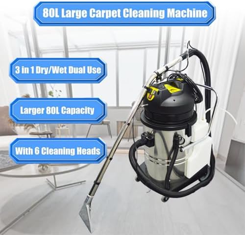 Commercial Carpet Cleaner 80L/21Gal Heavy-Duty 3 in 1 Extractor Machine (Spray,Vacuum,Wash) for Hotel/Office with 23ft Cord & Steel Drum 2000W 110V - Image 2
