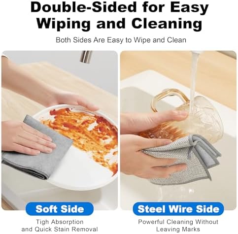JOYMOOP Non Scratch Wire Dishcloth, 3 Piece Set, Medium, Silver - Image 2