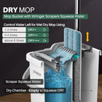 JOYMOOP Flat Mop System, Microfiber Mop and Bucket Set, White, Household & Commercial Floor Cleaning Mop with Long Handle, Hands-Free Cleaning System - Image 3