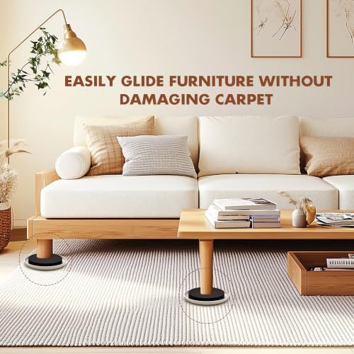 8-Pack Furniture Movers Sliders for Carpet & Hardwood Floors, Save 80% Effort Safely and Easily, The Glide Tool Set for Heavy Furniture and Appliances, Reusable Moving Pads (8 Plastic 4.75" Sliders) - Image 7