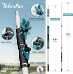TelesPro 20 Foot High-Reach Duster Kit with 5-12FT Extendable Pole - High Ceiling Duster Cleaning Kit with Telescopic Pole,Cobweb Duster, Chenille Ceiling Fan Duster, Microfiber Feather Duster - Image 3