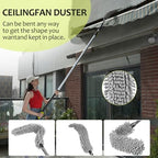 【Upgrade Anti Rotation 】 24ft High Reach Duster Kit,5-18ft Lightweight Aluminum Alloy Extension Rod,7-Piece Set,210° Steering Head Clean Various Angle,for Cleaning Ceiling,High Wall - Image 5