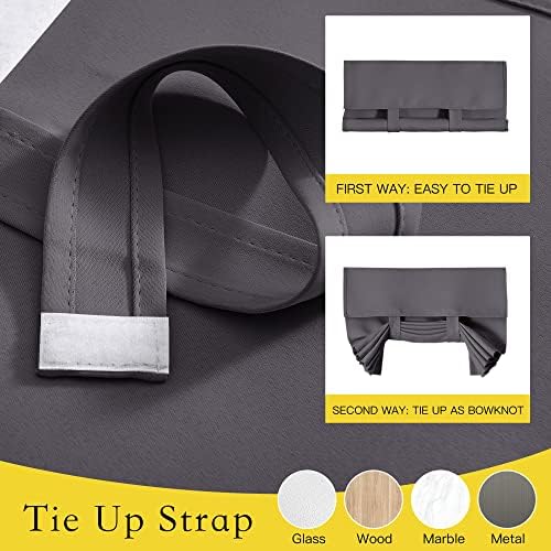 NICETOWN Grey Blackout French Door Curtain for Small Half Window - Image 2