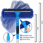 109" Window Cleaning Squeegee Kit, Professional 2 in 1 Squeegee Window Cleaner with Extension Pole, Window Washing Kit with 2 Blade 2 Pads for Indoor & Outdoor High Windows Car Glass - Image 6