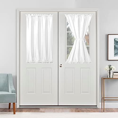 Hiasan French Door Curtains Privacy, White, 24W x 40L, 1 Panel by Hiasan