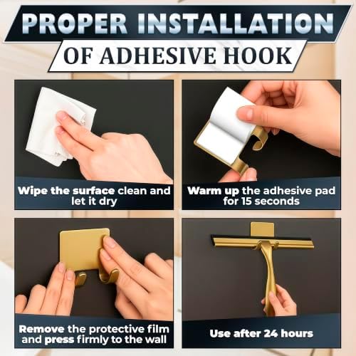 Stainless Steel Shower Squeegee, Glass, Silicone, 10 Inch (Gold) - Image 5