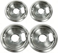 Gas Range Burner Drip Pans Set 2x6 Inch + 2x8 Inch 4PCS by Velodi